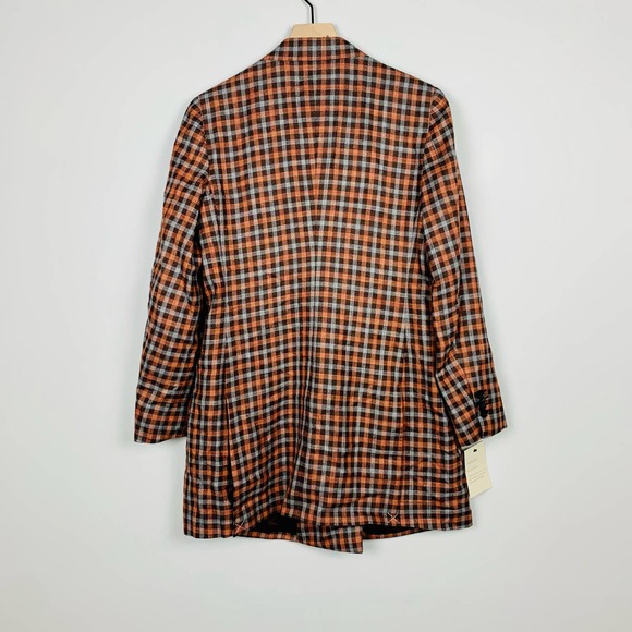 #3 SUISTUDIO | NWT Joss Check Double Breasted Wool & Silk Long Jacket Size 10 - Picture 9 of 14